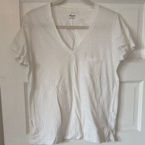 Madewell Women's White V-Neck T-Shirt